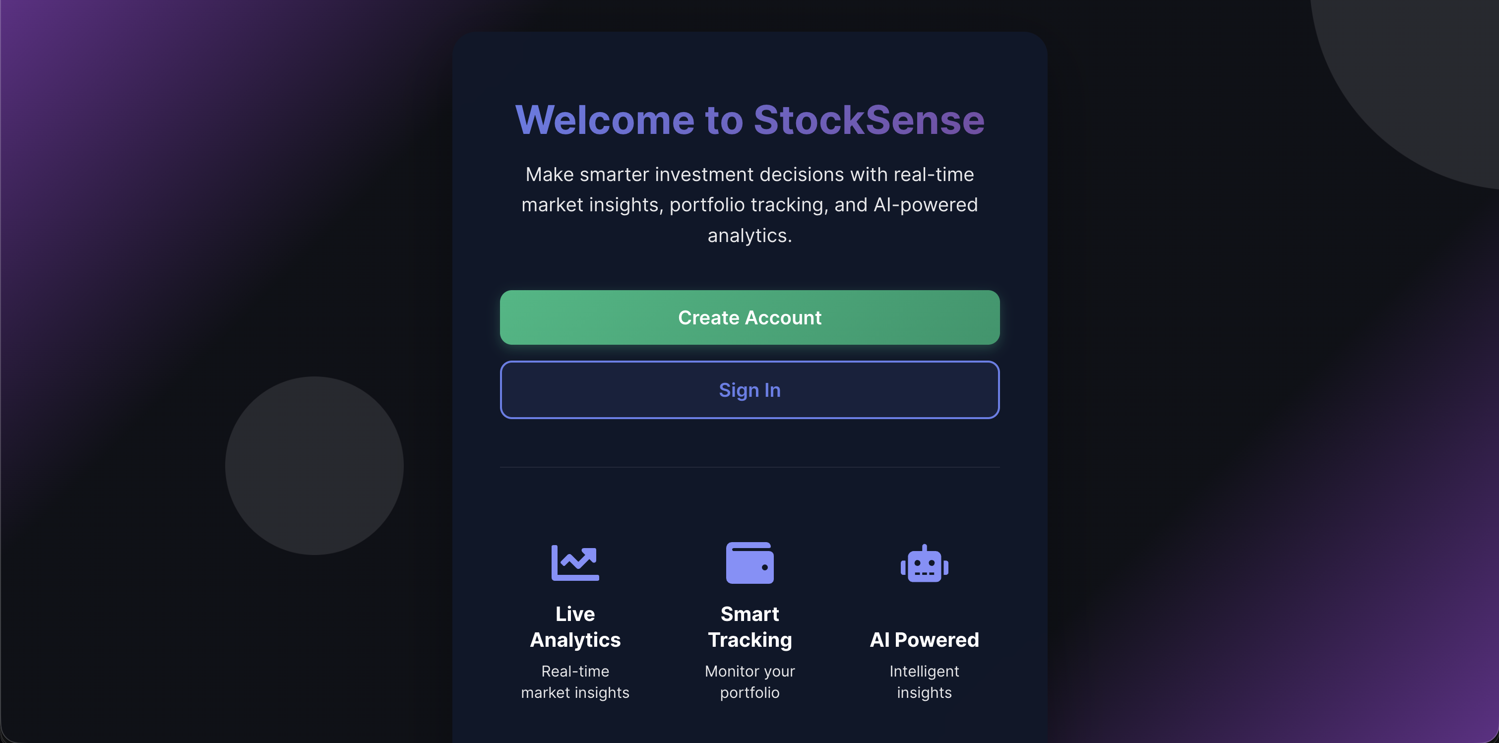 StockSense dashboard preview